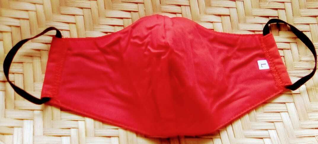 Face Mask Adult Unisex Washable Cotton Cloth Twill Red M/L Made in Kenya Shield