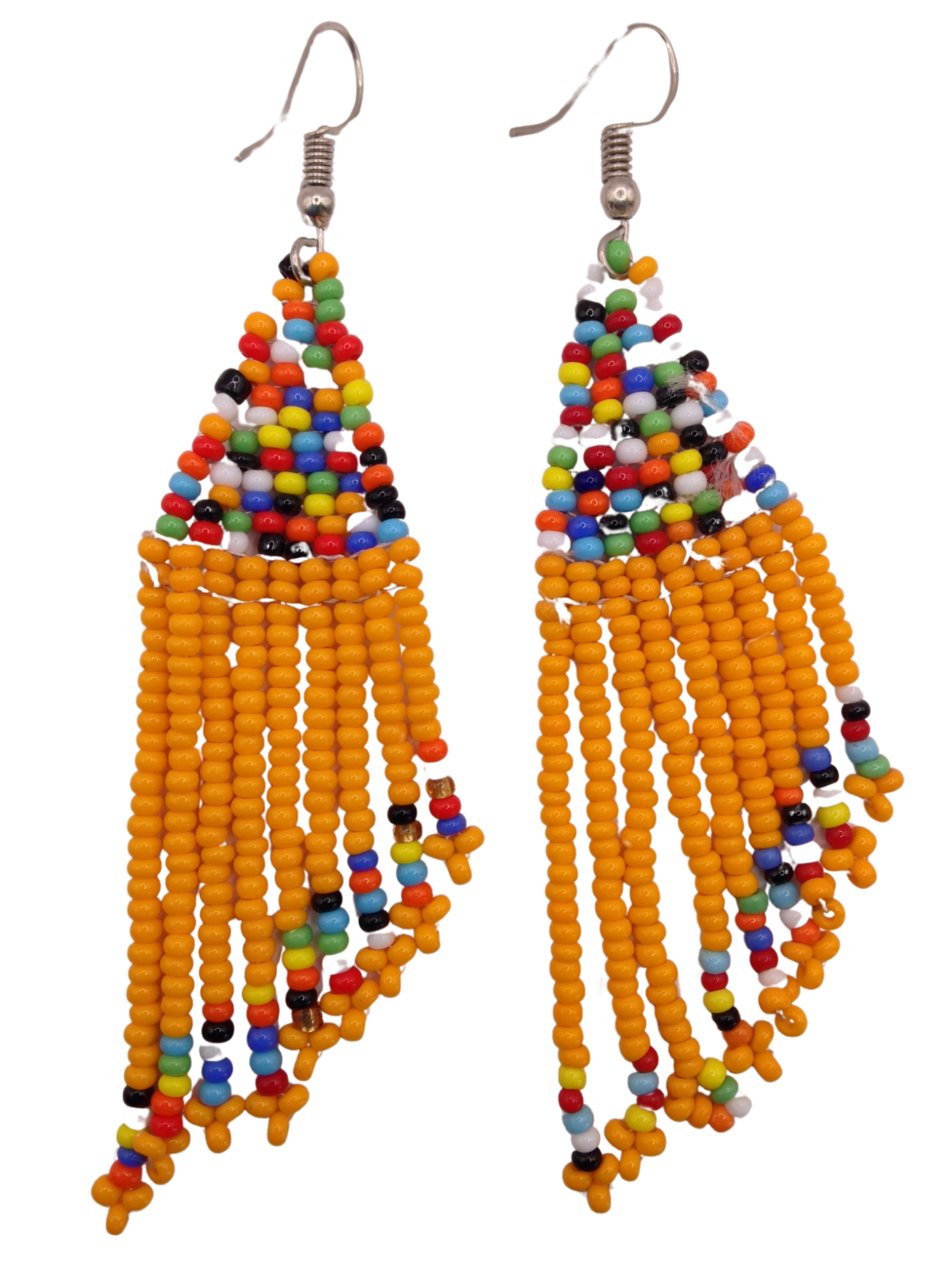 African Kenyan Hand-Crafted Ethnic Jewelry Colorful Masai Glass Beaded Earrings