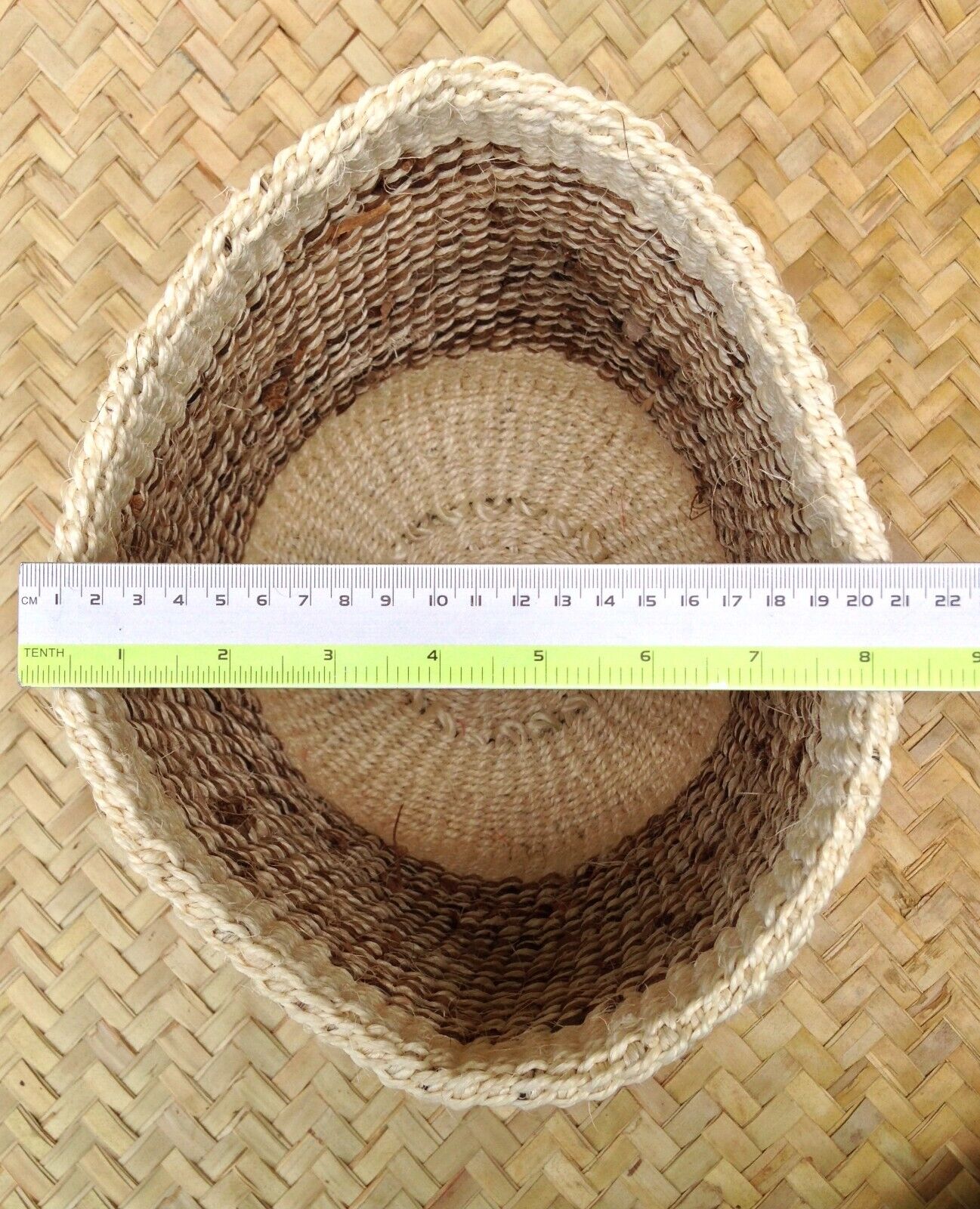 African Kiondo Basket Woven Sisal Storage Planter Kenyan Made Size 8 in /20.3 cm