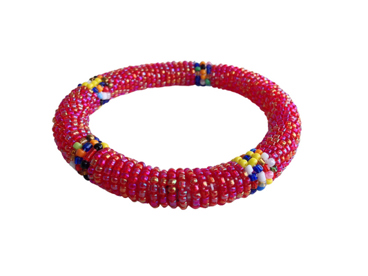 Wrist Band Bracelet Masai Beads Colorful African Unisex One Size Made in Kenya