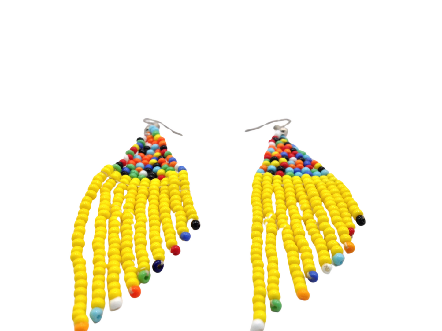 African Kenyan Hand-Crafted Ethnic Jewelry Colorful Masai Glass Beaded Earrings