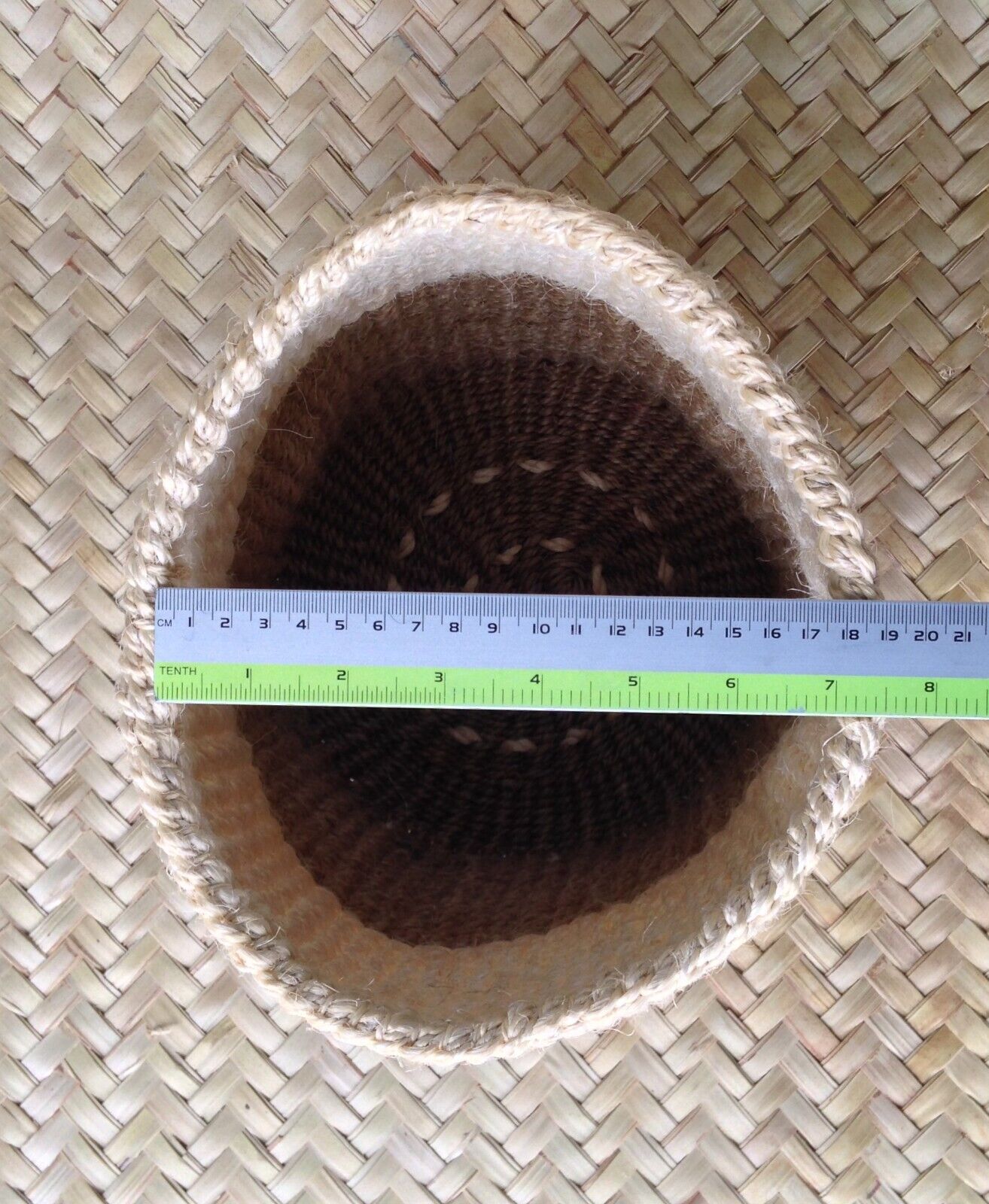 African Kiondo Basket Woven Sisal Storage Planter Kenyan Made Size 8 in /20.3 cm