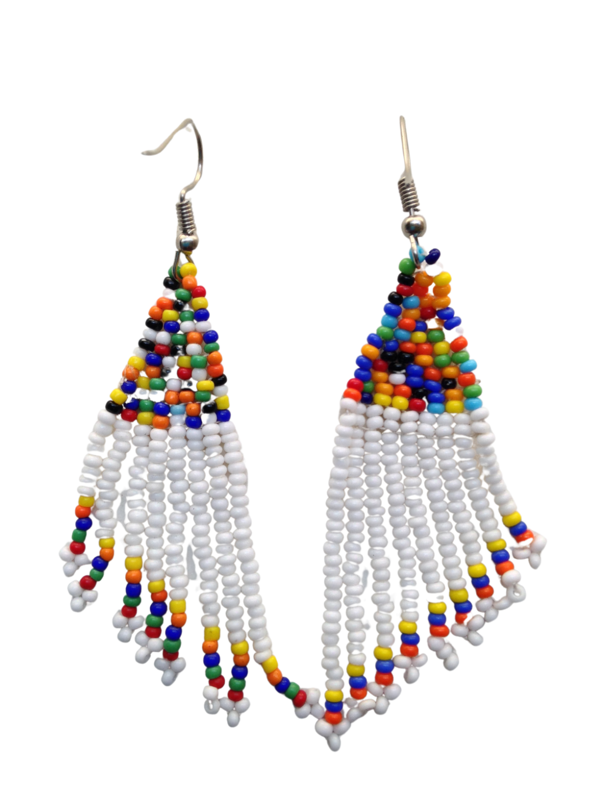 African Kenyan Hand-Crafted Ethnic Jewelry Colorful Masai Glass Beaded Earrings