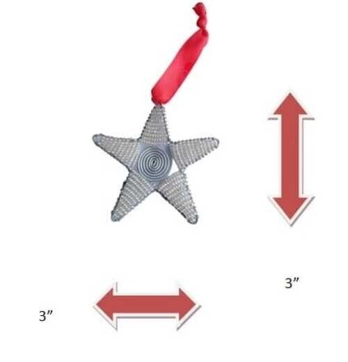 Christmas Ornaments Tree Hanging Decoration Star Silver Pendant-Iron Glass Beads