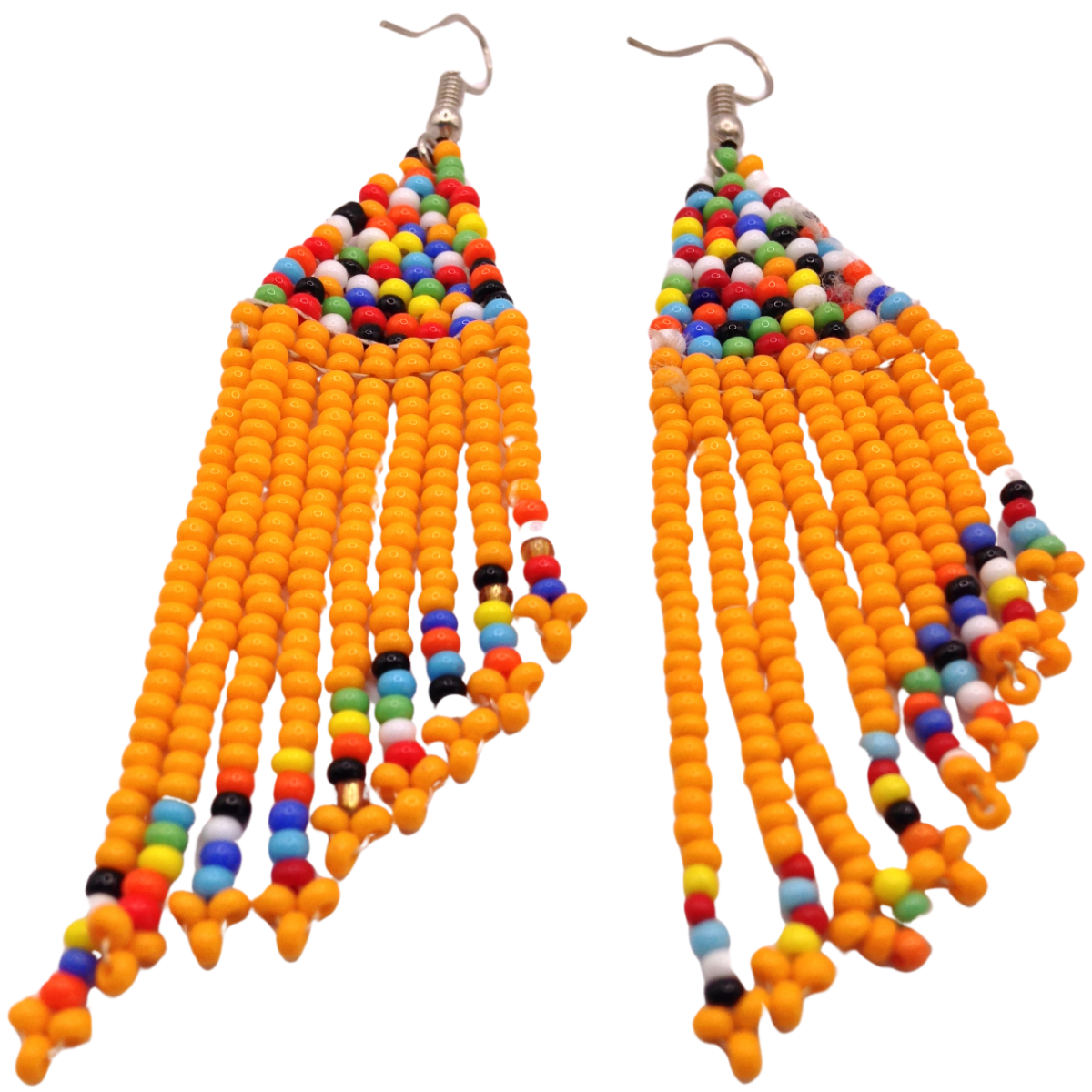 African Kenyan Hand-Crafted Ethnic Jewelry Colorful Masai Glass Beaded Earrings