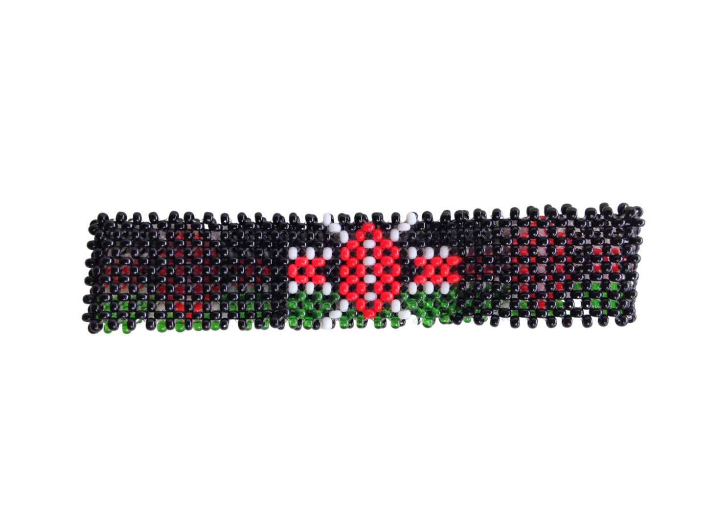 Wrist Band Bracelet Maasai Beaded Kenyan Flag African Black