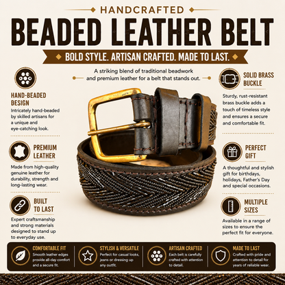 Handcrafted Maasai Belt - Black Arrows