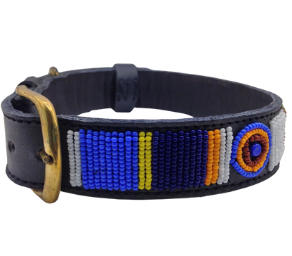Handcrafted Maasai Dog Collar - Colorful Geometric