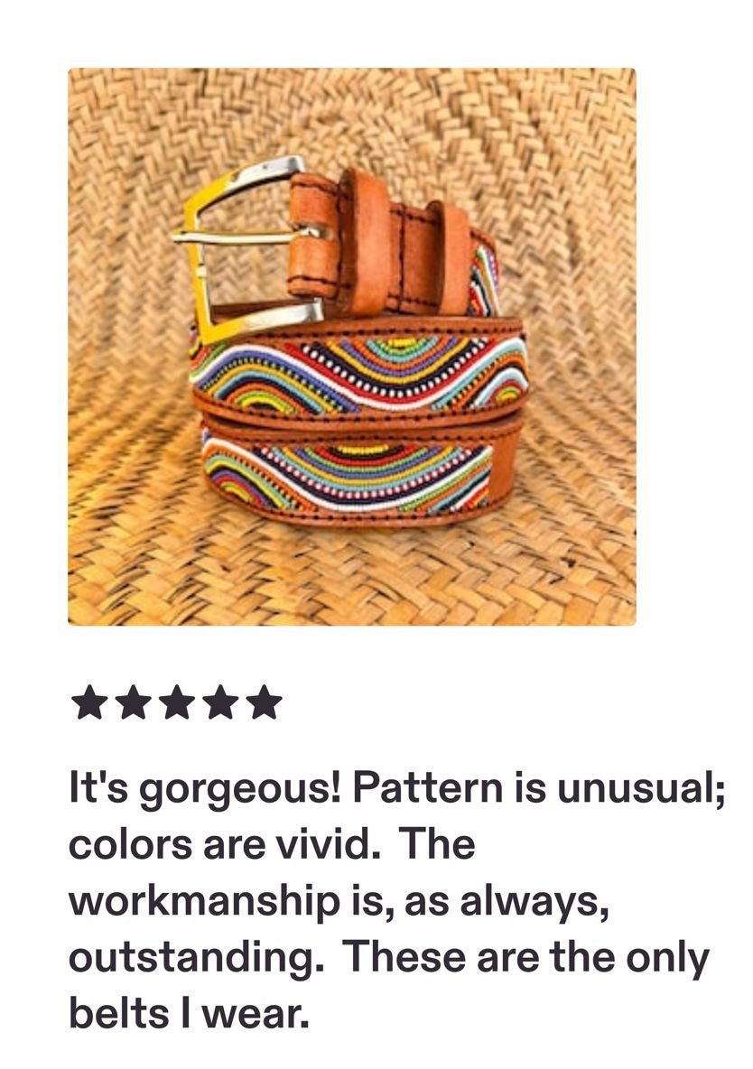 Handcrafted Maasai Belt - Multicolor Waves