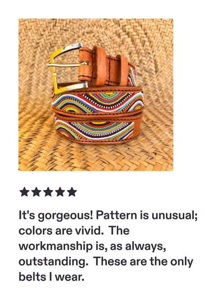 Handcrafted Maasai Belt - Multicolor Waves