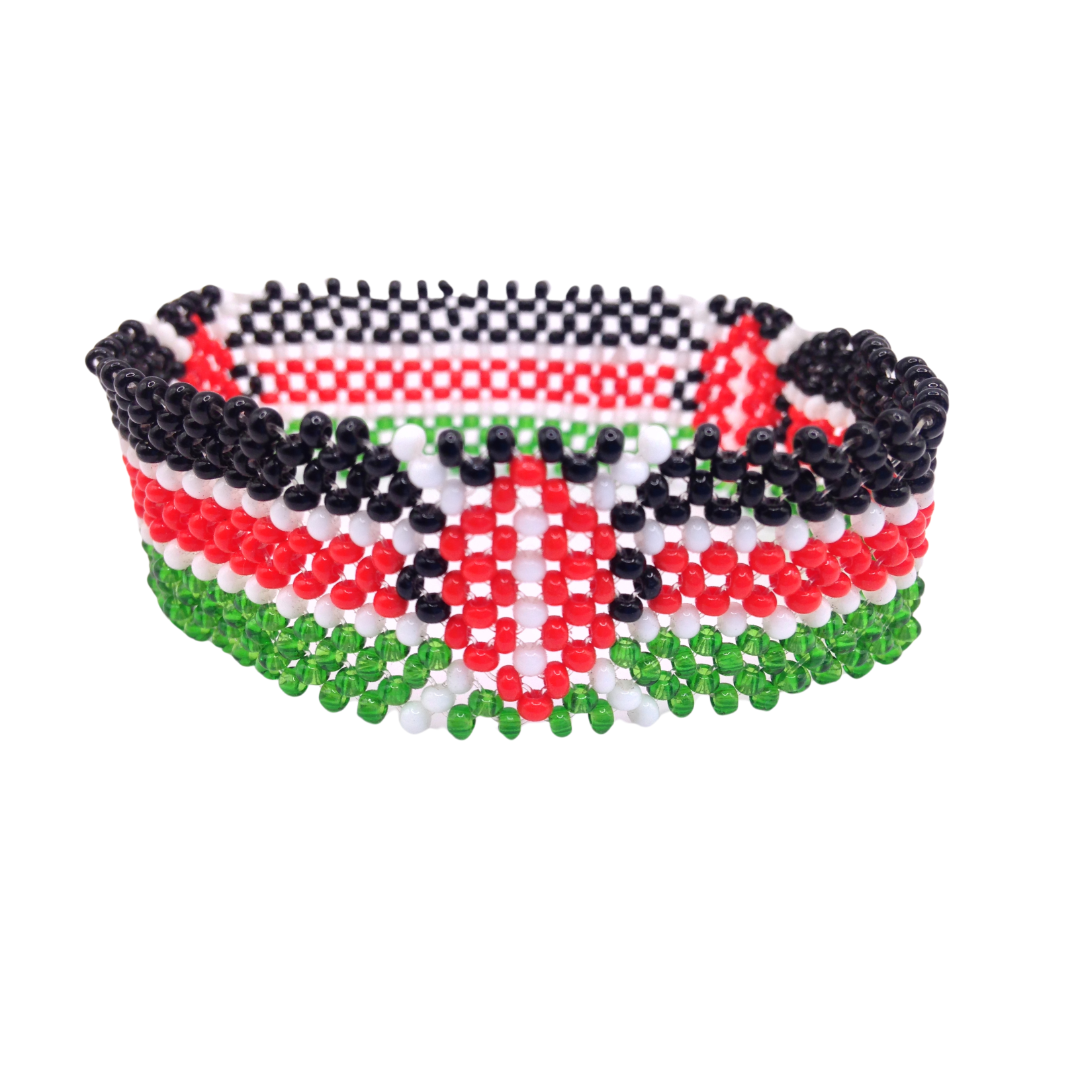 Wrist Band Bracelet Maasai Beaded Kenyan Flag African