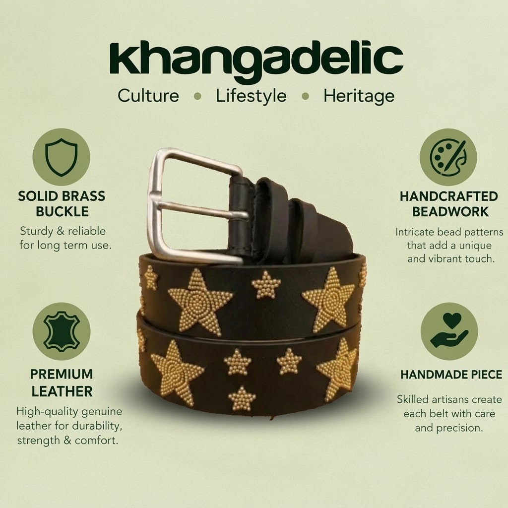 Handcrafted Maasai Belt - Gold Stars
