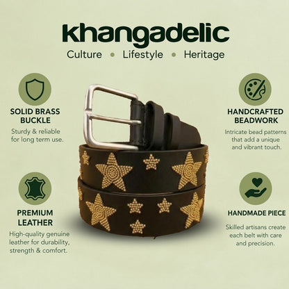 Handcrafted Maasai Belt - Gold Stars