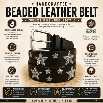 Handcrafted Maasai Belt - Silver Stars