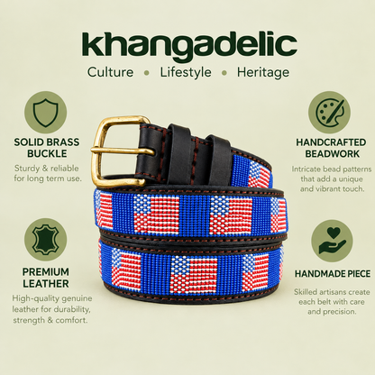 Handcrafted Maasai Belt - US Flag