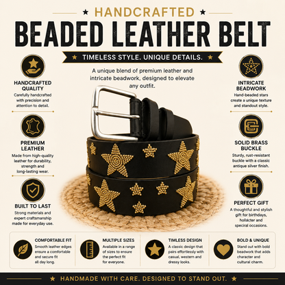 Handcrafted Maasai Belt - Gold Stars
