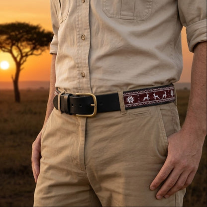 Handcrafted Maasai Belt - Brown Reindeer