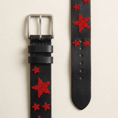 Handcrafted Maasai Belt - Red Stars