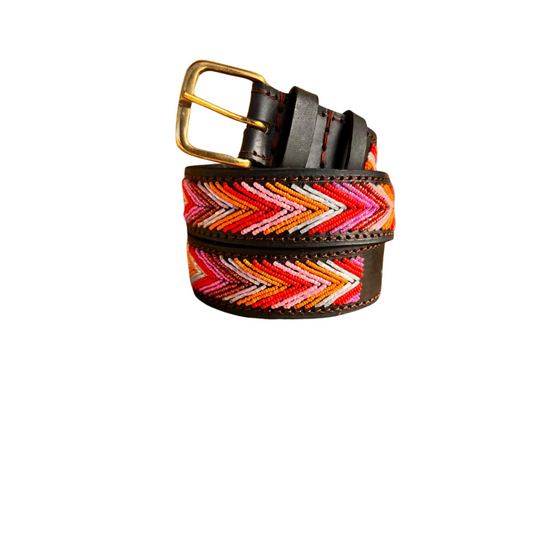 Handcrafted Maasai Belt - Pink Orange Arrow Belt