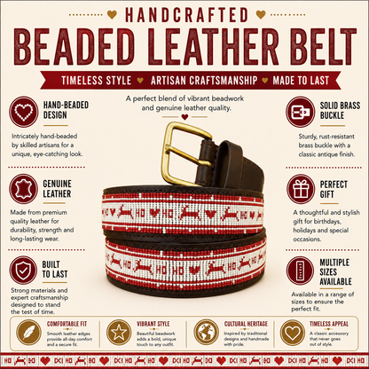Handcrafted Maasai Belt - Red Reindeer