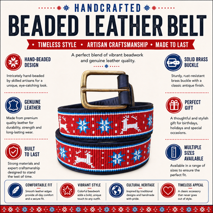 Handcrafted Maasai Belt - Christmas Reindeer