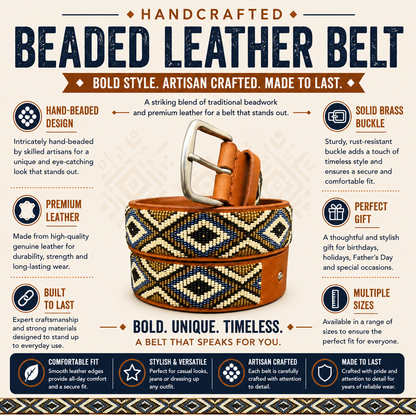 Handcrafted Maasai Belt - Brown Gold Silver