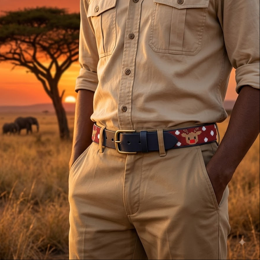 Handcrafted Maasai Belt - Rudolph Reindeer
