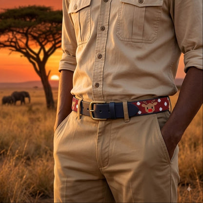 Handcrafted Maasai Belt - Rudolph Reindeer
