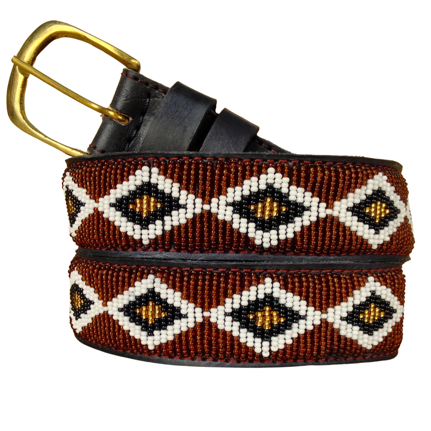 Beaded Masai Belt Handmade Leather Maasai Tribe Ethnic Made in Kenya Size 32-46