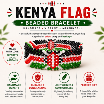 Bracelet Beaded Kenyan Flag