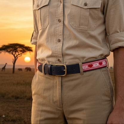 Handcrafted Maasai Belt - Pink Red Hearts