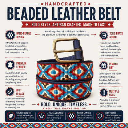 Handcrafted Maasai Belt - Blue Brown
