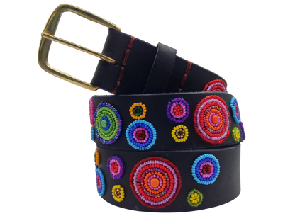 Handcrafted Maasai Belt - Rainbow Circles