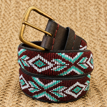 Handcrafted Maasai Belt - Chocolate Mint