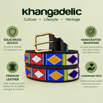 Handcrafted Maasai Belt - Colorful Geometric