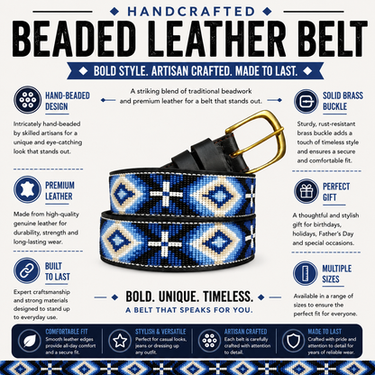 Handcrafted Maasai Belt - Native Blue