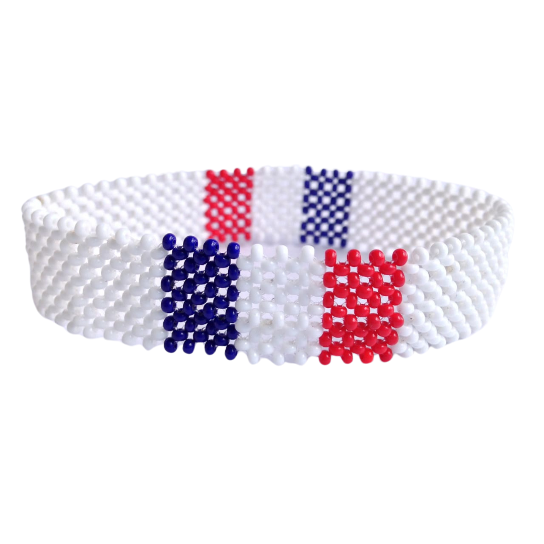 Wrist Band Bracelet France National Flag FIFA World Cup Fan Men Large 8" 20.3cm