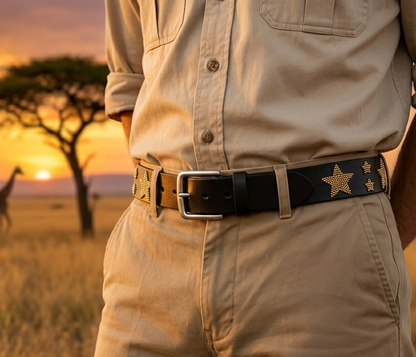 Handcrafted Maasai Belt - Gold Stars