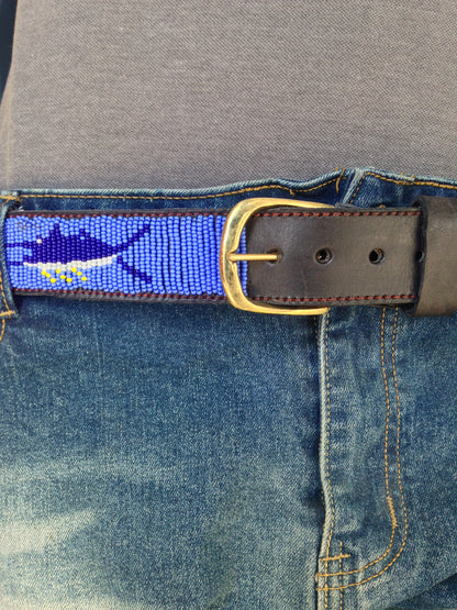 Handcrafted Maasai Belt - Blue Marlin