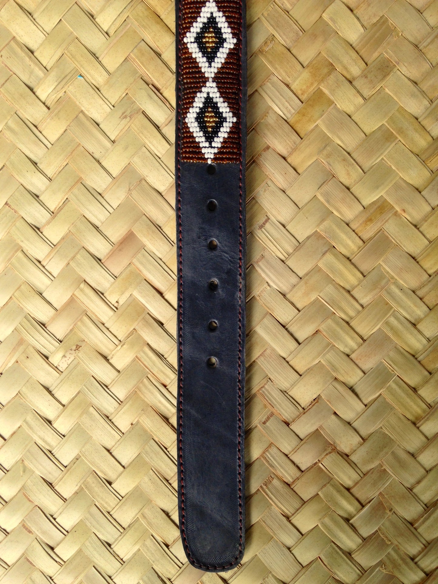 Beaded Masai Belt Handmade Leather Maasai Tribe Ethnic Made in Kenya Size 32-46