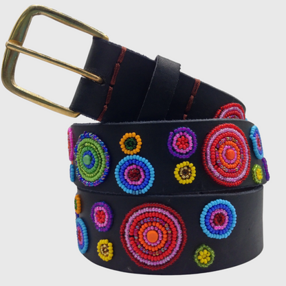 Handcrafted Maasai Belt - Rainbow Circles