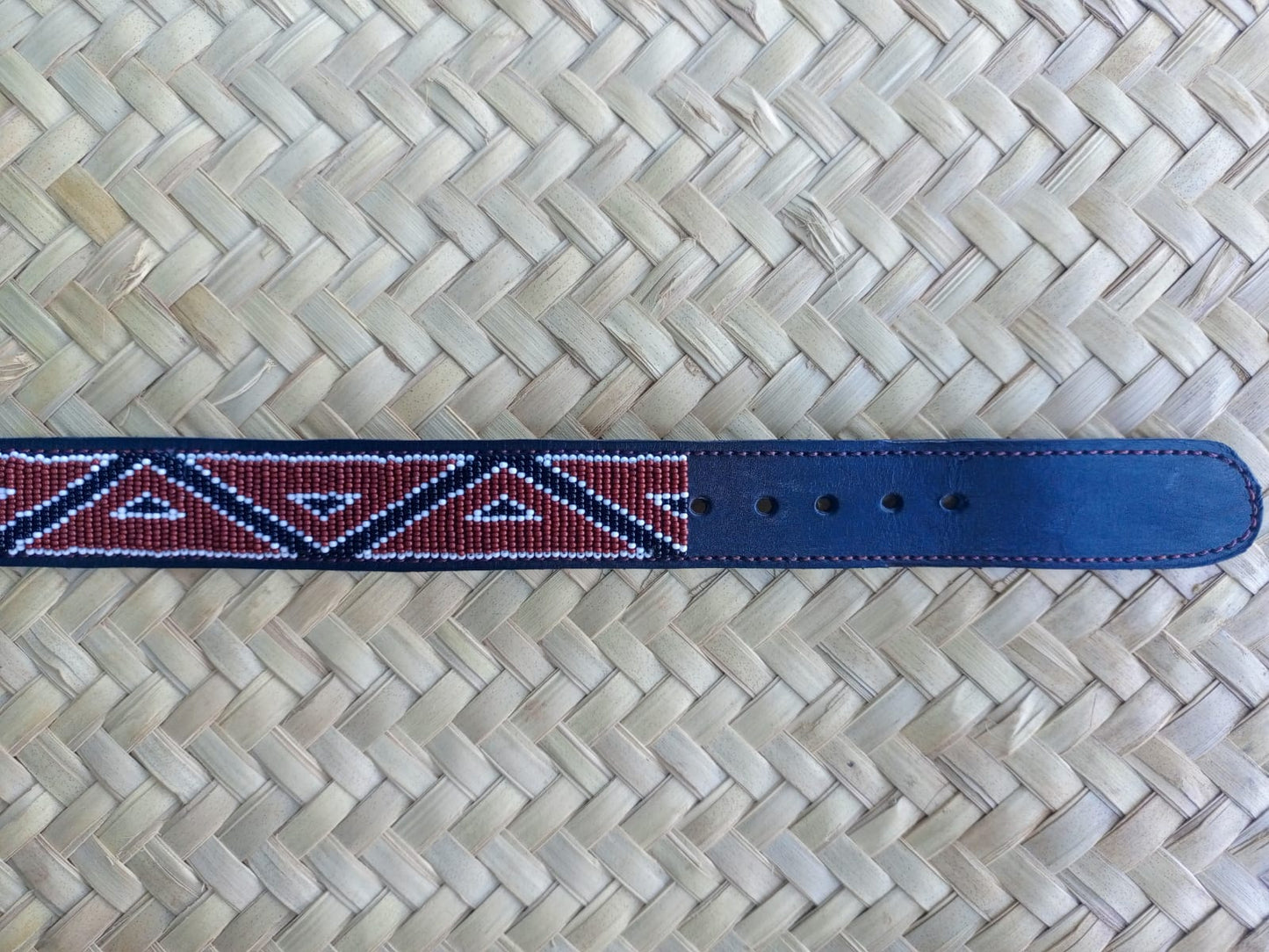 Beaded Masai Belt Handmade Leather Maasai Tribe Ethnic Made in Kenya Size 32-46