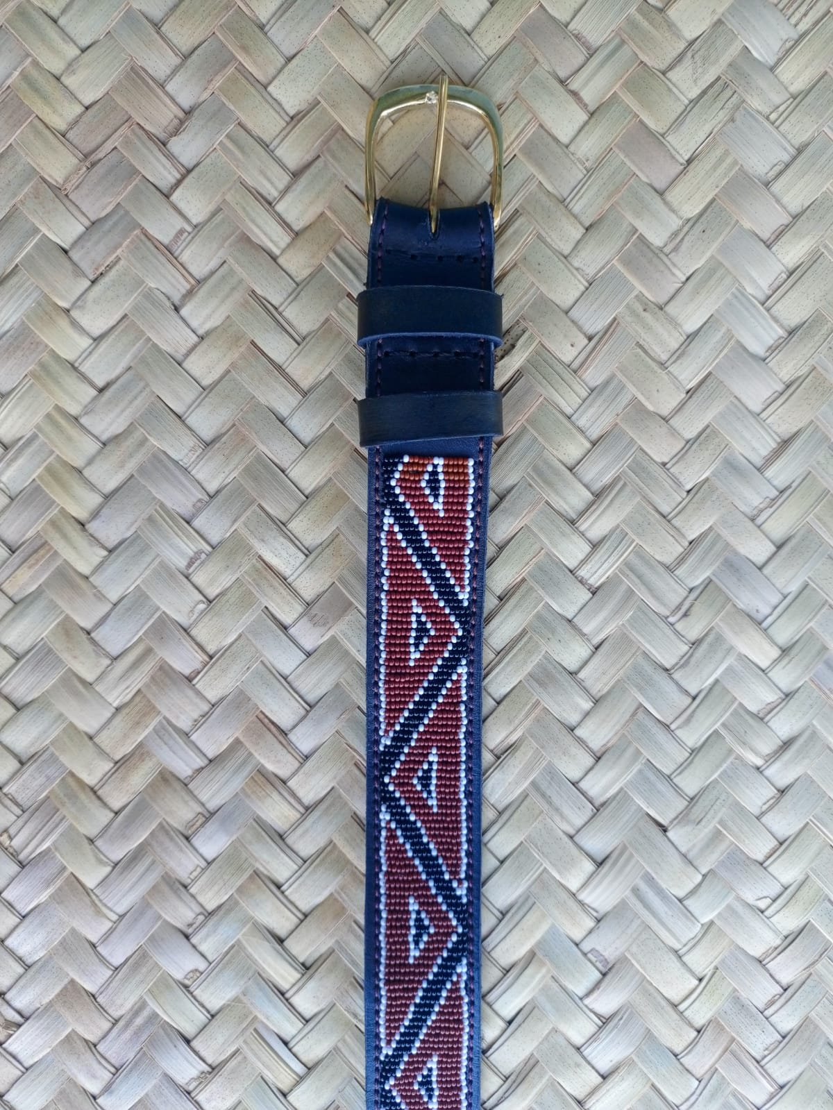 Beaded Masai Belt Handmade Leather Maasai Tribe Ethnic Made in Kenya Size 32-46