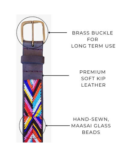 Handcrafted Maasai Belt - Colorful Geometric