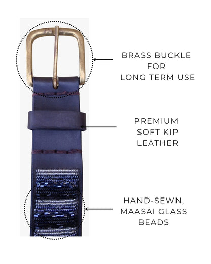 Handcrafted Maasai Belt - Neutral Colored Stripes