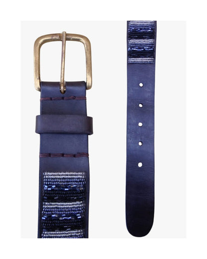 Handcrafted Maasai Belt - Neutral Colored Stripes