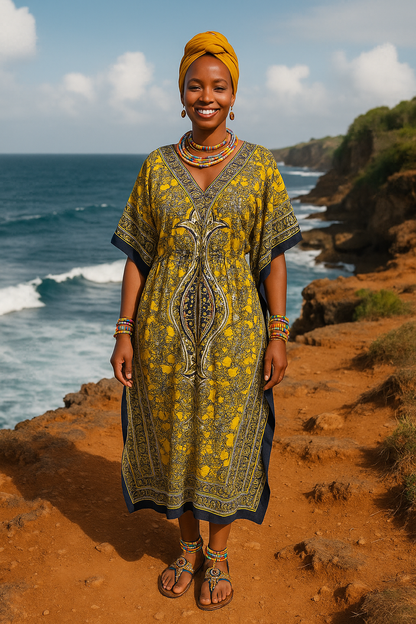 Kaftan Dress Yellow