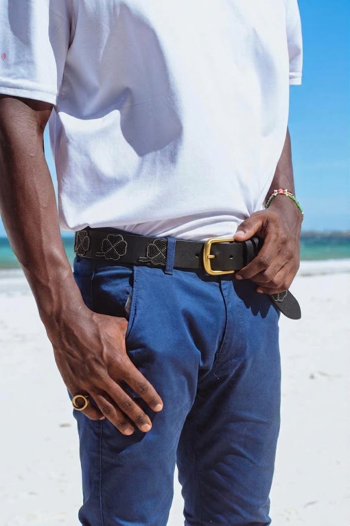 Handcrafted Maasai Belt - Black Shamrock
