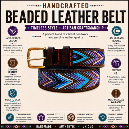 Handcrafted Maasai Belt - Blue Arrow