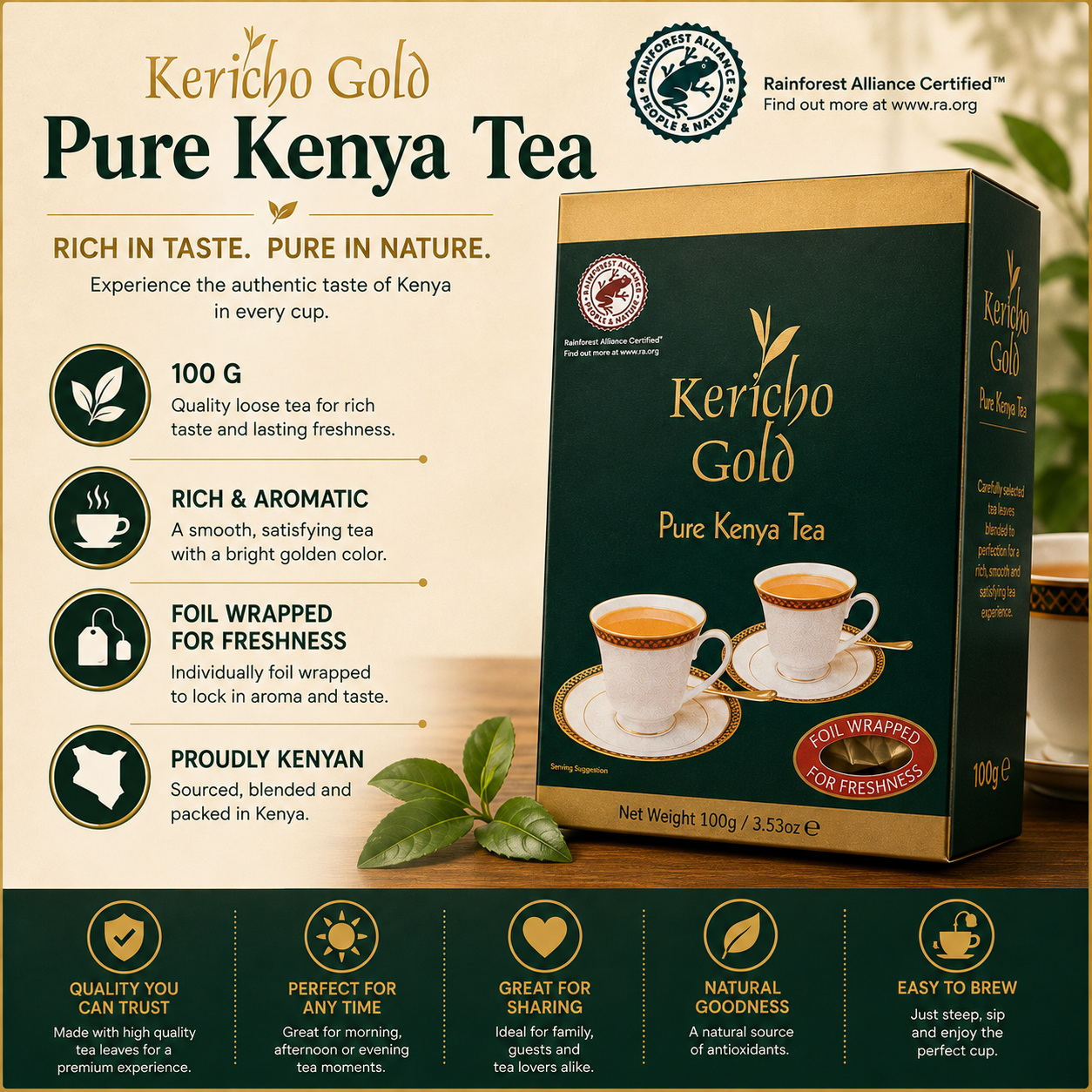 Kericho Gold Tea Leaves 100 g